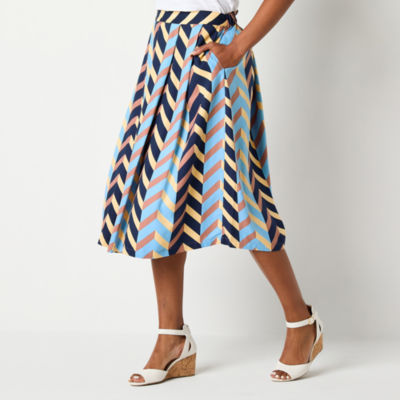 Liz Claiborne Womens Mid Rise Midi Full Skirt