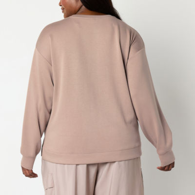 Stylus Plus Womens Round Neck Long Sleeve Sweatshirt