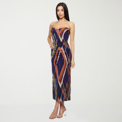 Premier Amour Womens Sleeveless Midi Sheath Dress