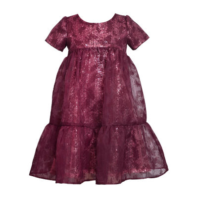 Bonnie Jean Little Girls Short Sleeve Puffed Babydoll Dress