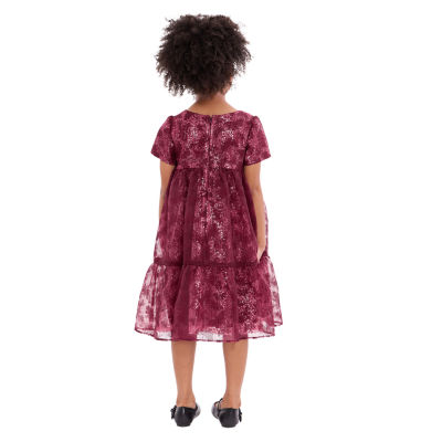 Bonnie Jean Little Girls Short Sleeve Puffed Babydoll Dress