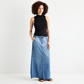 a.n.a Womens High Rise Stretch Fabric Denim Skirt