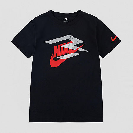 Nike 3brand By Russell Wilson Big Kid Boys Crew Neck Short Sleeve Regular Fit Graphic T-shirt In Black
