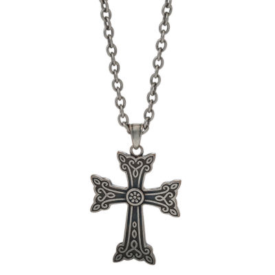 Mens Cross 22 Inch Pendant Necklace