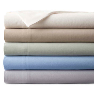 JCPenney Home Solid Flannel Sheet Set