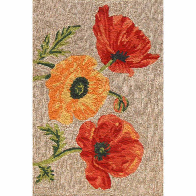 Liora Manne Ravella Icelandic Poppies Floral Hand Tufted Indoor Outdoor Rectangular Accent Rug