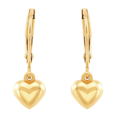 10K Gold Heart Drop Earrings - JCPenney