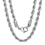 Steeltime 18K Gold Over Stainless Steel Stainless Steel 24 Inch Solid Rope Chain Necklace