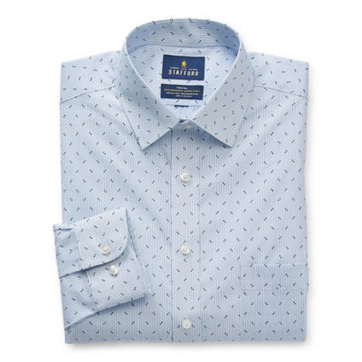 Stafford Extra Tall Travel Mens Point Collar Long Sleeve Stretch Fabric