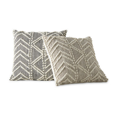 Linden Street Nubby Chevron Square Throw Pillow, Color Executive Gray JCPenney