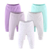 The Peanutshell Baby Girls 5-pc. Tapered Pull-On Pants, Color: Lt ...