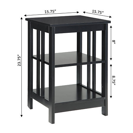 Mission Storage End Table, One Size, Black