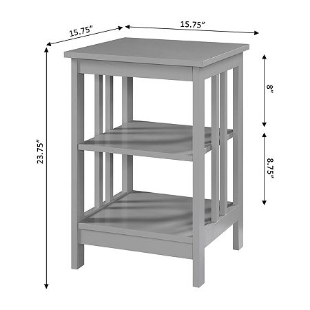 Mission Storage End Table, One Size, Gray