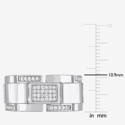 Mens 1/4 CT. T.W. Natural White Diamond Sterling Silver Fashion Ring