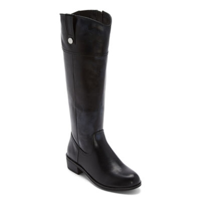 St. John's Bay Womens Delwood Block Heel Riding Boots, Color: Black ...