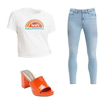 Levi's® Perfect Tee, 721 High-Rise Skinny Jeans & Worthington Sandals -  JCPenney