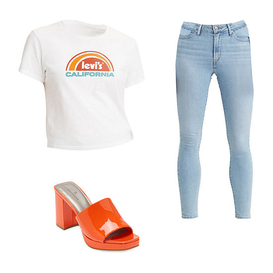 Levi’s® Perfect Tee, 721 High-Rise Skinny Jeans & Worthington Sandals