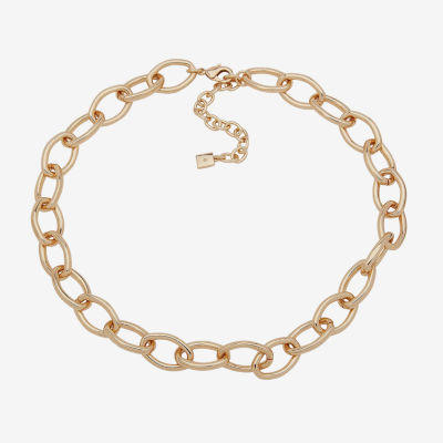 Worthington Gold Tone Hexagon 17 Inch Collar Necklace