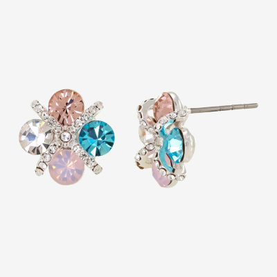 Sparkle Allure Multi Color Crystal 11mm Stud Earrings
