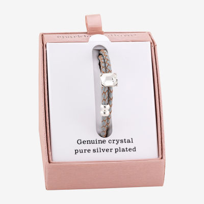 Sparkle Allure Coil Womens Blue Crystal Pure Silver Over Brass Wrap Bracelet