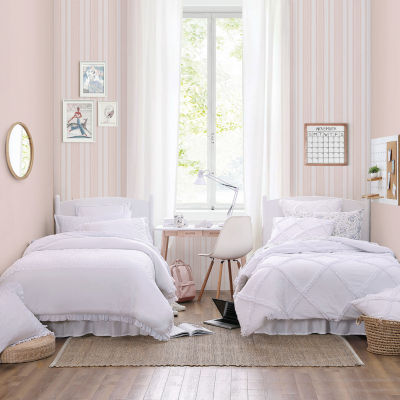 Laura Ashley Eyelet Ruffle Midweight Comforter Set