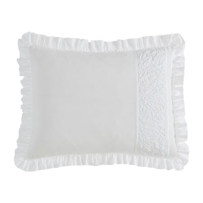 Laura Ashley Eyelet Ruffle Midweight Comforter Set