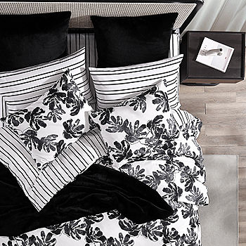 Intelligent Design Renee 5-Piece Black/White Full/Queen Floral