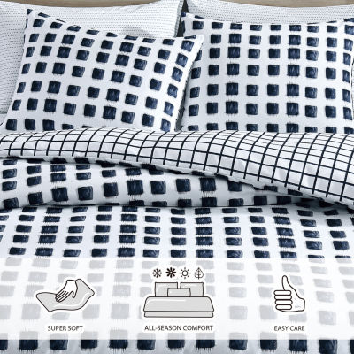 City Scene Zander Duvet Cover Set, White, King