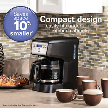 Hamilton Beach 12 Cup Compact Programmable Coffee Maker 46200, Color: Black  - JCPenney