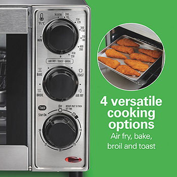 BLACK+DECKER 4 Slice Toaster Oven Stainless Steel, Bake Chicken, Broil  Vegetable