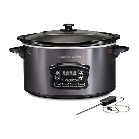 Hamilton Beach Programmable Defrost Slow Cooker In Silver