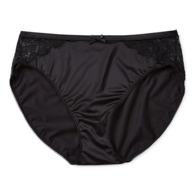 Ambrielle Satin With Lace High Cut Panty JCPenney
