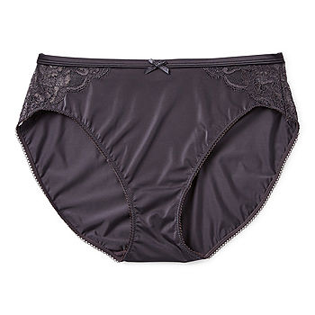 High-Leg Satin Knickers with Lace and Lacing 