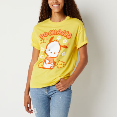 Juniors Pochacco Boyfriend Womens Crew Neck Short Sleeve Hello Kitty Graphic T-Shirt