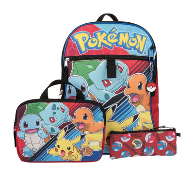 Bioworld Licensed 5 Piece Pokemon Backpack Set with Utility Pouch