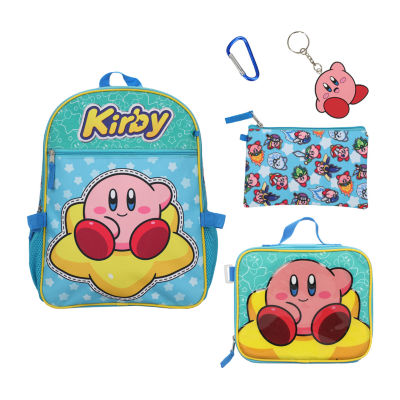 Licensed 5 Piece Kirby Backpack Set with Lunch Bag, Color: Blue