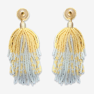 Bijoux Bar Two Tone Beaded Womens Drop Earrings