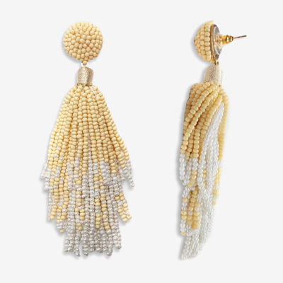 Bijoux Bar Two Tone Beaded Womens Drop Earrings