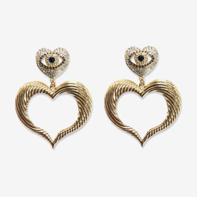 Bijoux Bar Gold Tone Heart Drop Earrings