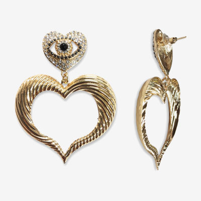 Bijoux Bar Gold Tone Heart Drop Earrings