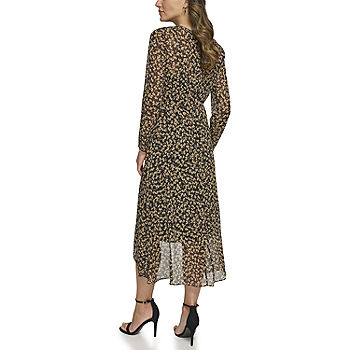 Marc New York Long Sleeve High-Low Fit + Flare Dress