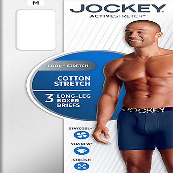 INNERSY Men's Boxer Briefs Cotton Long Leg Anti Chafing Stretch Underwear  3-Pack (Basics,S) at  Men's Clothing store