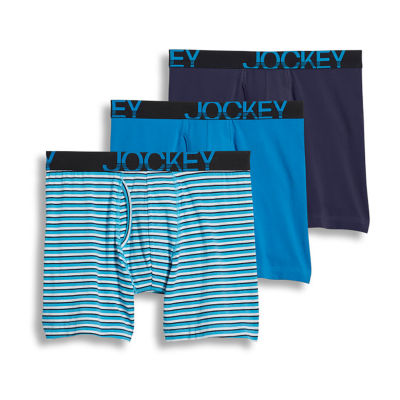 Jockey Active Stretch Mens 3 Pack Long Leg Boxer Briefs, Color
