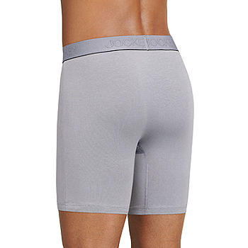 Jockey Active Stretch Mens 3 Pack Long Leg Boxer Briefs, Color: Turquoise  Gray - JCPenney