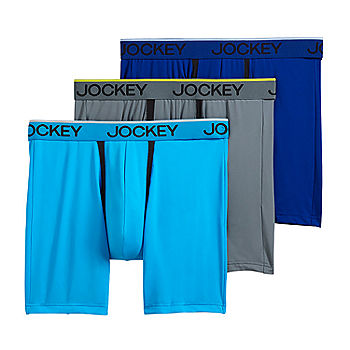 Jockey Life Collection Men's 3 Stretch Blue Stay Cool Boxer Briefs Size S -  New