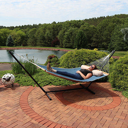 Hammock With Stand, One Size, Blue