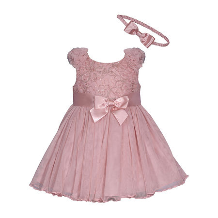 Bonnie Jean Baby Girls Sleeveless Fit + Flare Dress, 24 Months, Pink
