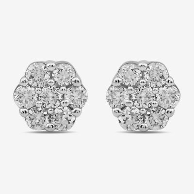 Diamond Blossom 1/10 CT. T.W. Lab Grown White 10K Gold 3.7mm Flower Stud Earrings