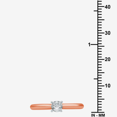 Classic Collection Womens 1/4 CT. T.W. Natural White Diamond 10K Rose Gold Round Solitaire Engagement Ring