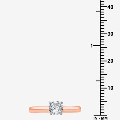 Classic Collection Womens 1/2 CT. T.W. Natural White Diamond 10K Rose Gold Round Solitaire Engagement Ring